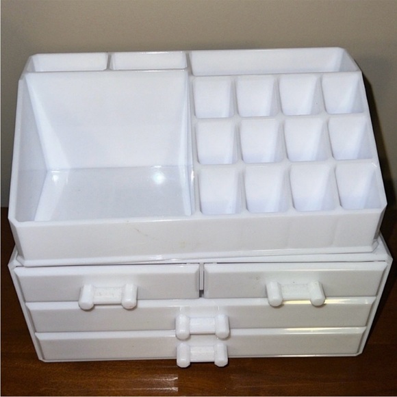 White Multi-Compartment Organizer - Makeup / Jewellery / Accessories (2 pieces) - Picture 3 of 6